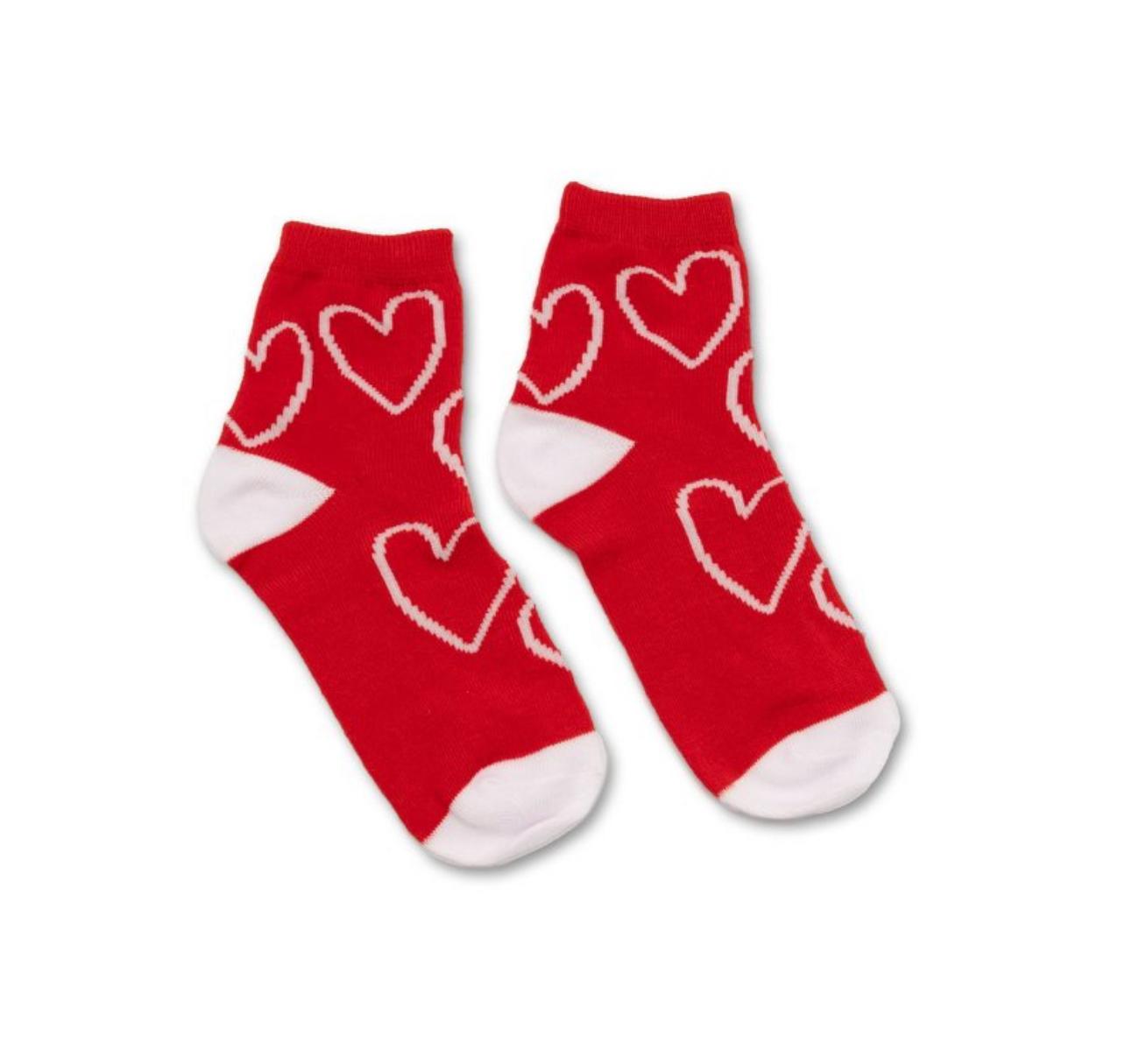Heart Socks Red Size 7-8.5 - Bellso